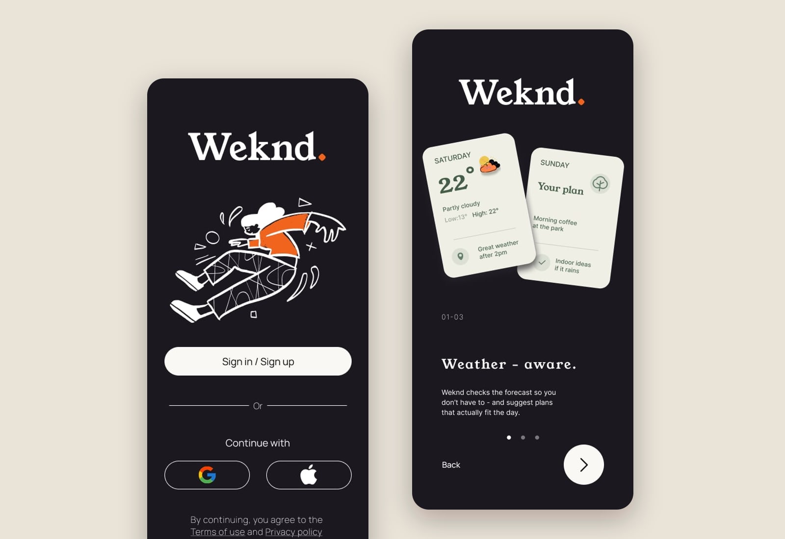 Weknd — AI-personalized day and weekend planner