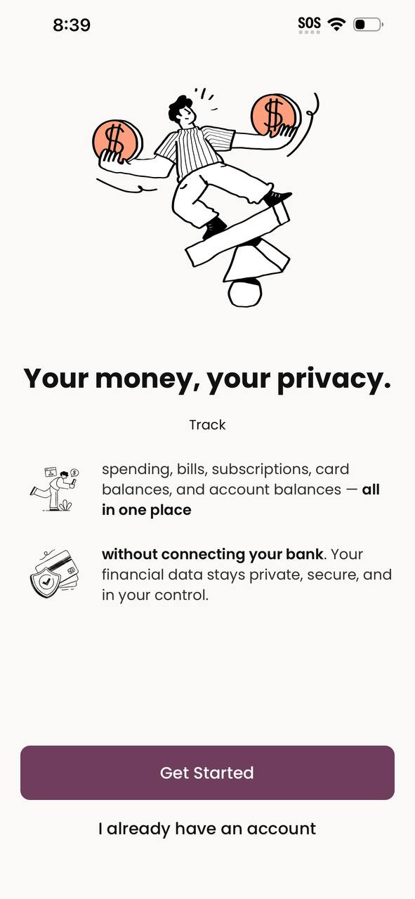 Skip onboarding: Your money, your privacy