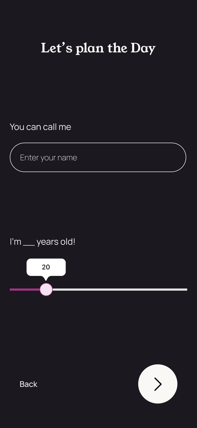 Weknd onboarding: name and age